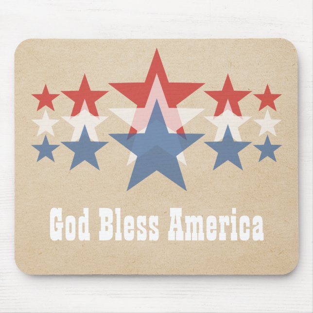 Rote, weiße und blaue Star-Kaskade-Mousepad Mousepad (Vorne)