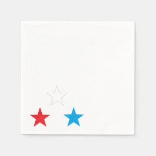 Rote weiße und blaue Sterne 4. Juli Napkins Serviette