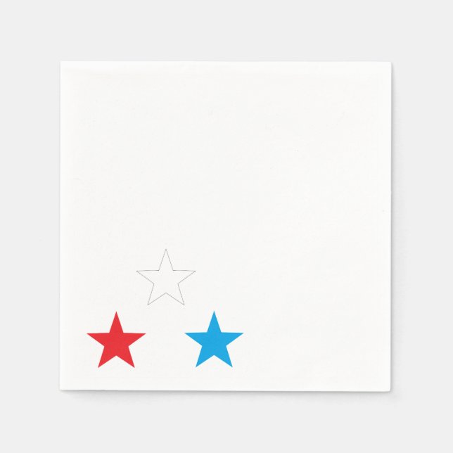 Rote weiße und blaue Sterne 4. Juli Napkins Serviette (Vorderseite)