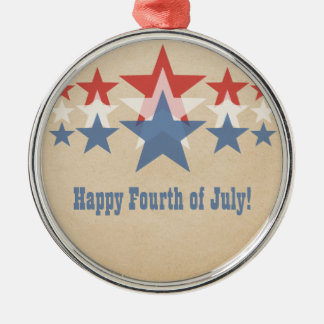 Rote, weiße und blaue Sternenkaskade Silbernes Ornament