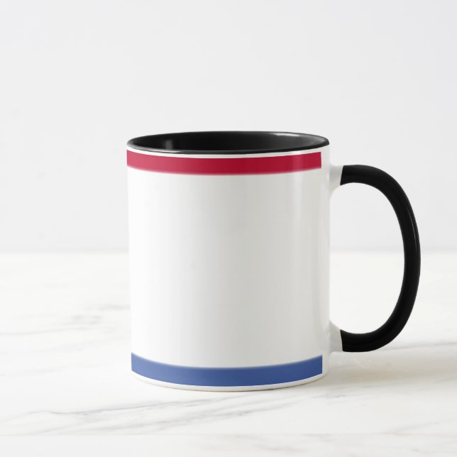Rote, weiße und blaue Tasse (Rechts)