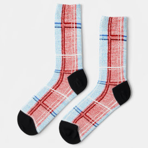 Rote, weiße und blaue vintage-karierte verrückte S Socken
