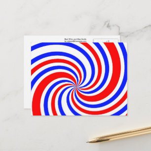 Rote, Weiße und Blaue Wirbel Postkarte