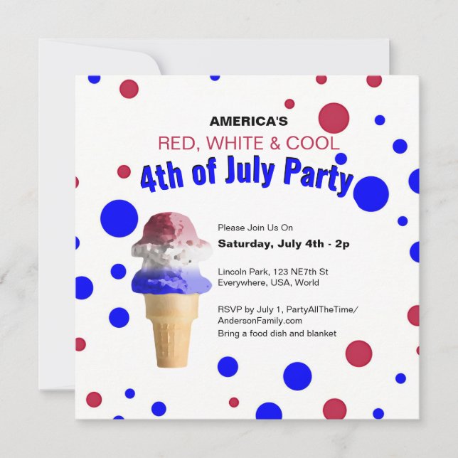 Rote, weiße und Coole Flachkarte (Vorderseite)