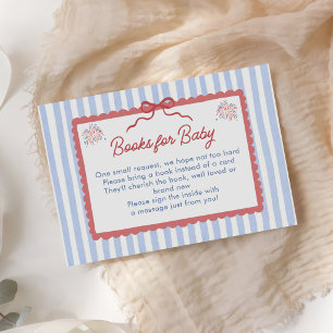 Rote, Weiße und fällige Babyparty-Bücher für Baby Begleitkarte