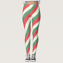 rote, weiße und grüne, klassische Candy Cane Strei