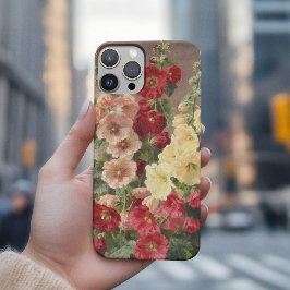 Rote, weiße und rosa Hollyhocks, Christensen Case-Mate iPhone Hülle