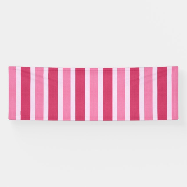 Rote, weiße und rosa Streifen Banner (Horizontal)