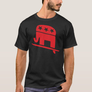 Rote Welle kommt als republikanischer Elefant in d T-Shirt