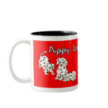 Rote Welpen-Liebe-Tasse
