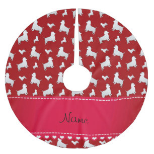 Rote Westhochland-weißes Terrier-Namenshunde Polyester Weihnachtsbaumdecke