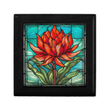 Rote Wildblume aus verkettetem Glas