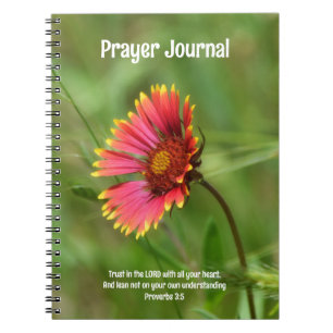 Rote Wildblume Bible Verse Praetzeitung Notizblock