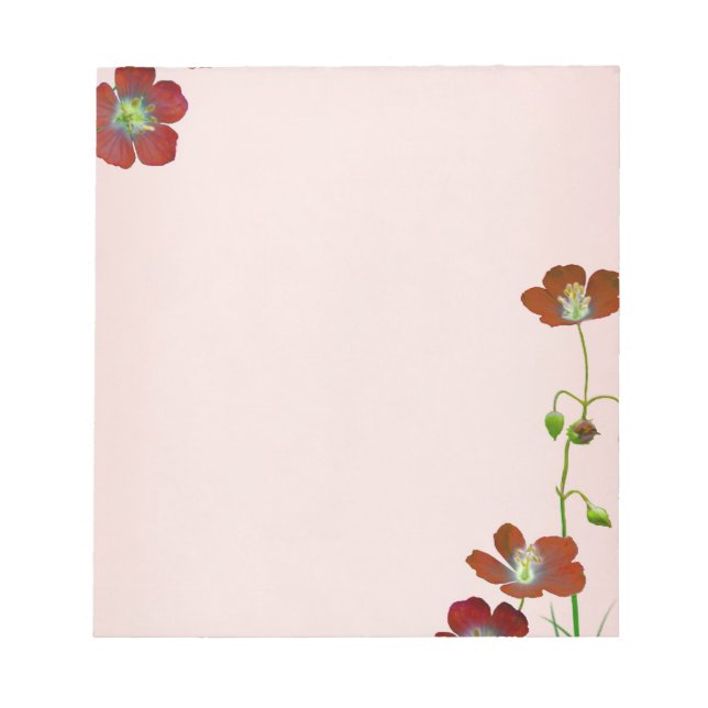 Rote Wildblume Notizblock (Vorderseite)