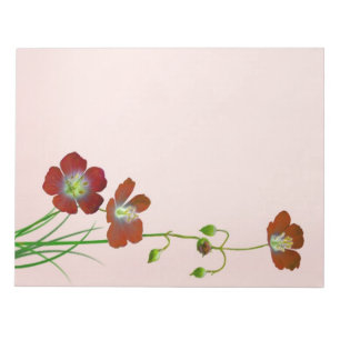 Rote Wildblume Notizblock