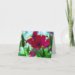 Rote Wildblumen Grußkarte Dankeskarte