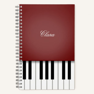 Rote Wine Elegante Piano Personalisiert Notizbuch