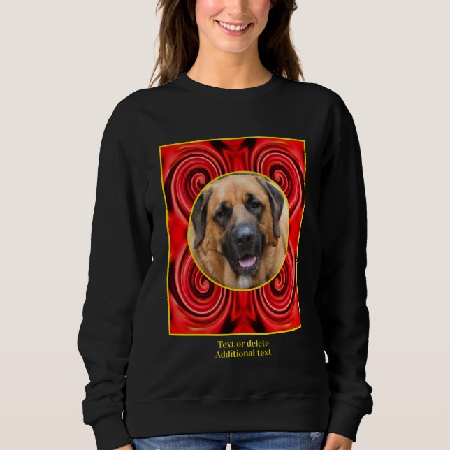 Rote Wirbel Rahmen erstellen Sie Ihr eigenes Foto  Sweatshirt (Vorderseite)