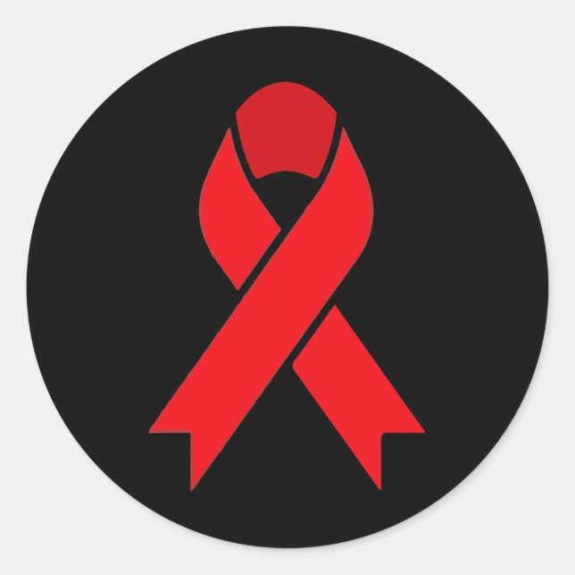 Rote Woche des Blutkrebs Sensibilisierung für HIV/ Runder Aufkleber (Vorderseite)