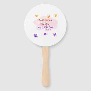 Rote Wolken funkeln Twinkle Little Star Babyparty Fächer