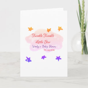 Rote Wolken funkeln Twinkle Little Star Babyparty Karte