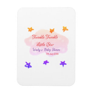 Rote Wolken funkeln Twinkle Little Star Babyparty Magnet