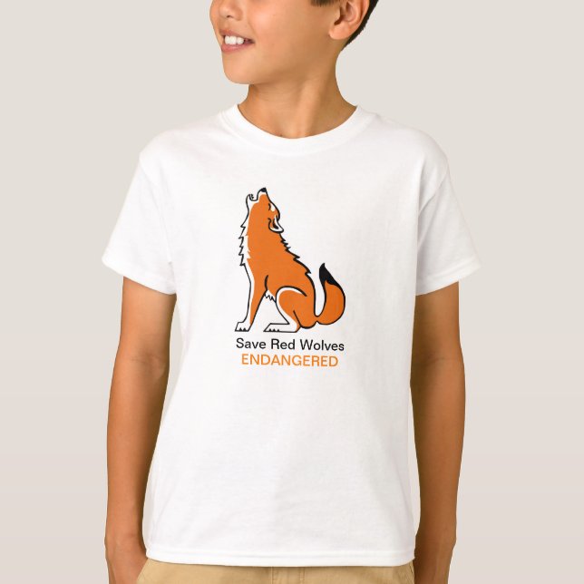 Rote WOLVEN gerettet - Gefährdete Tiergrafik T-Shirt (Vorderseite)