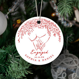 Rote wunderliche Hände unser erstes Weihnachten ve Keramik Ornament