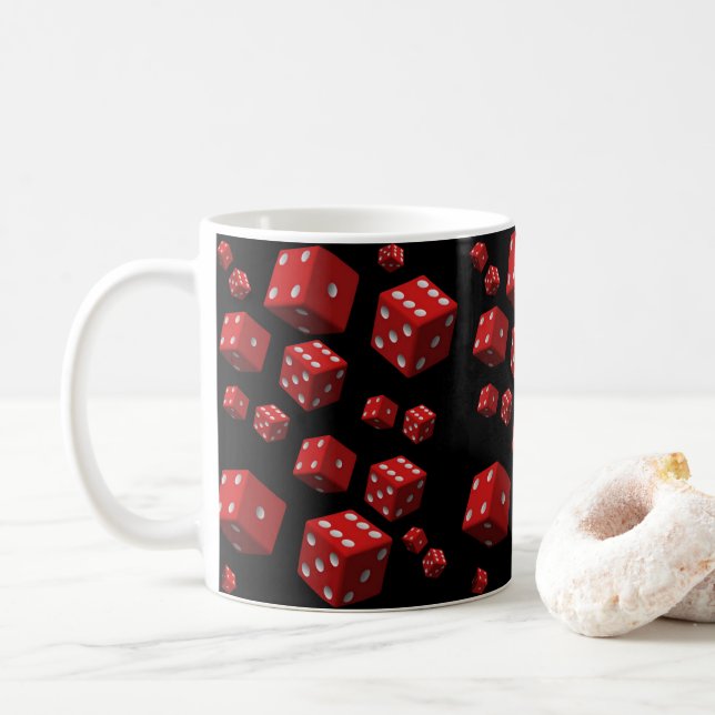 rote Würfel-Tassen Kaffeetasse (Mit Donut)