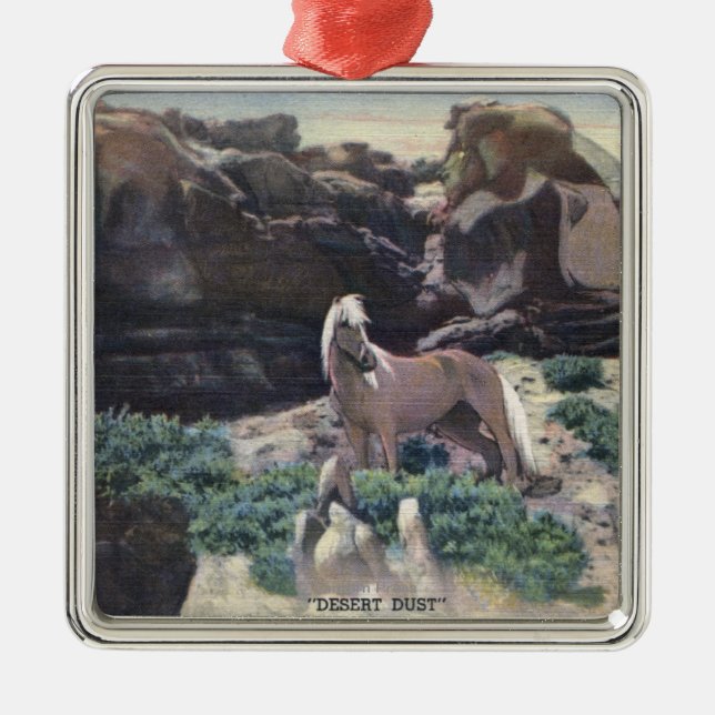 Rote Wüste, WY - wilder PalominoStallion gefangen Ornament Aus Metall (Vorne)