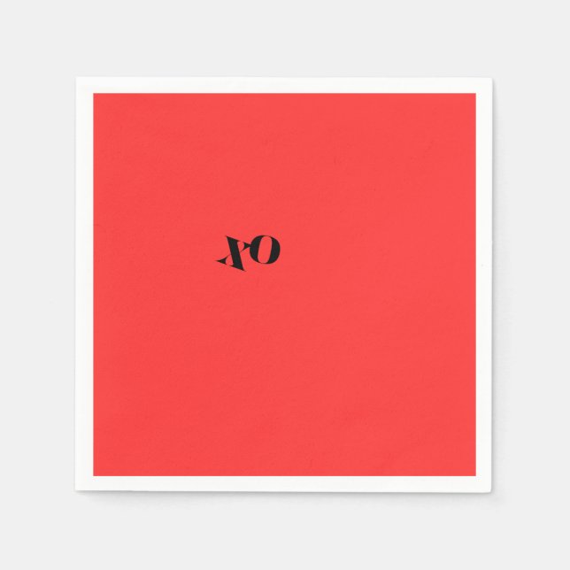 Rote XO-Servietten Serviette (Vorderseite)