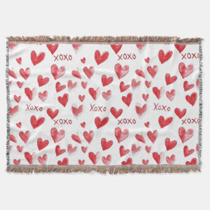 Rote XOXO-Herzen Decke