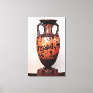 Rote Zahl Amphora des Dachbodens Leinwanddruck