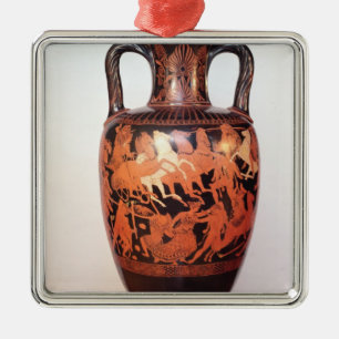 Rote Zahl Amphora des Dachbodens Silbernes Ornament