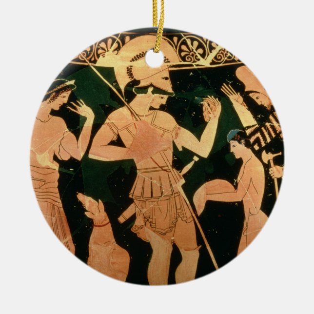 Rote Zahl Vase des Dachbodens, der einen Soldaten Keramik Ornament (Vorne)