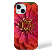 Rote Zinnie - florale iPhone 15 Hülle