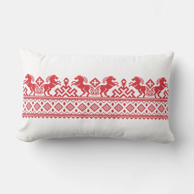 Rote Zuchtpferde Lendenkissen (Vorderseite)