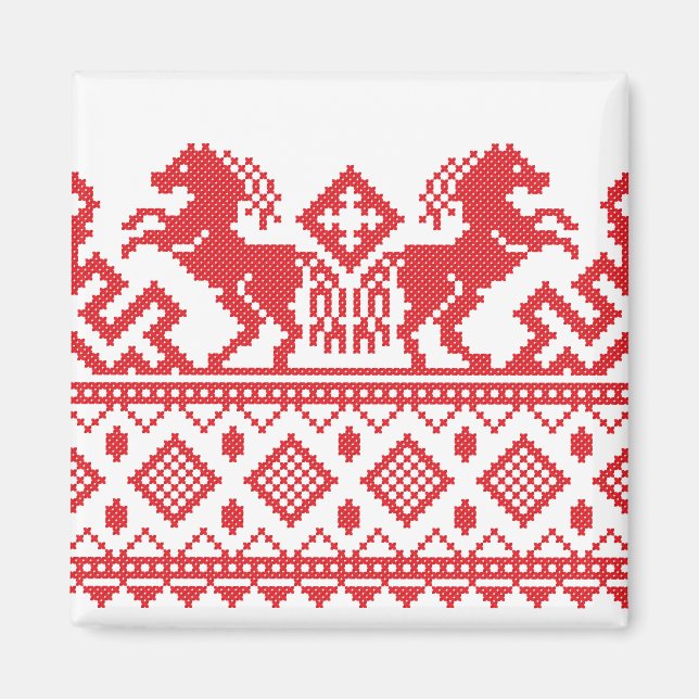 Rote Zuchtpferde Magnet (Vorne)