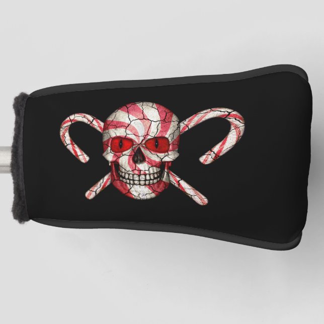 Rote Zuckerstange-Zuckerschädel-Putter-Abdeckungen Golf Headcover (Vorderseite)