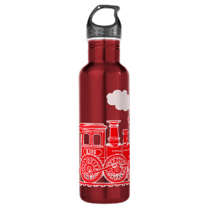 Rote Zugkindernamensloco trinkt Flasche Trinkflasche