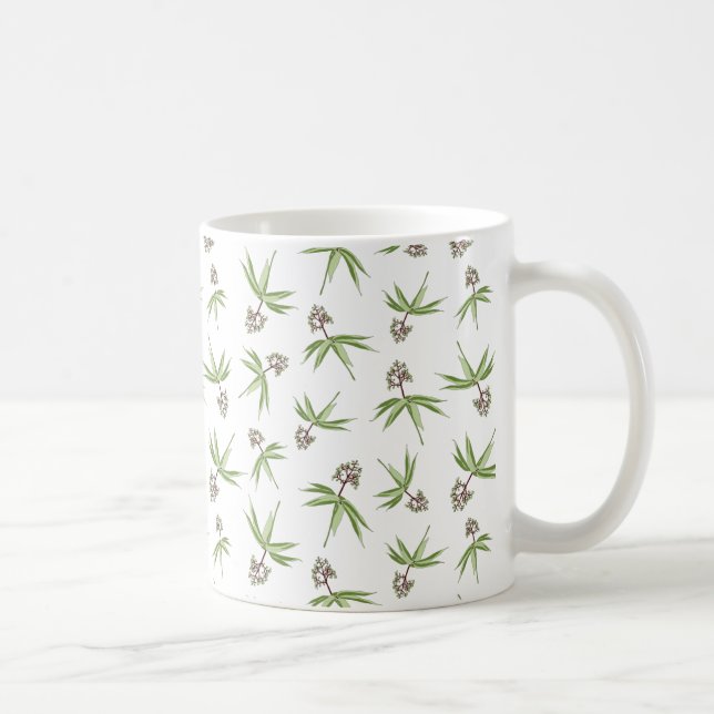 Rote Zweige in Creme einsetzen - nahtloses Muster. Kaffeetasse (Rechts)