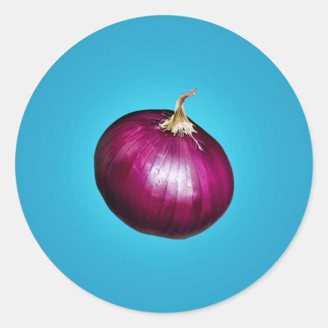 Rote Zwiebel Runder Aufkleber (Vorderseite)