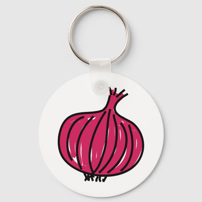 Rote Zwiebel Schlüsselanhänger (Vorderseite)