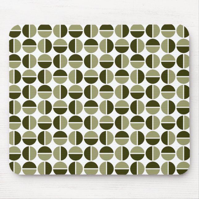 Rotende Kreise - Khaki und Dunkles Olive Mousepad (Vorne)