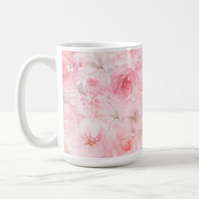 Rötenwasserfarben-Blumen Kaffeetasse (Links)