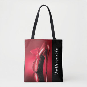 Roter Absatz-roter Bogen Tasche