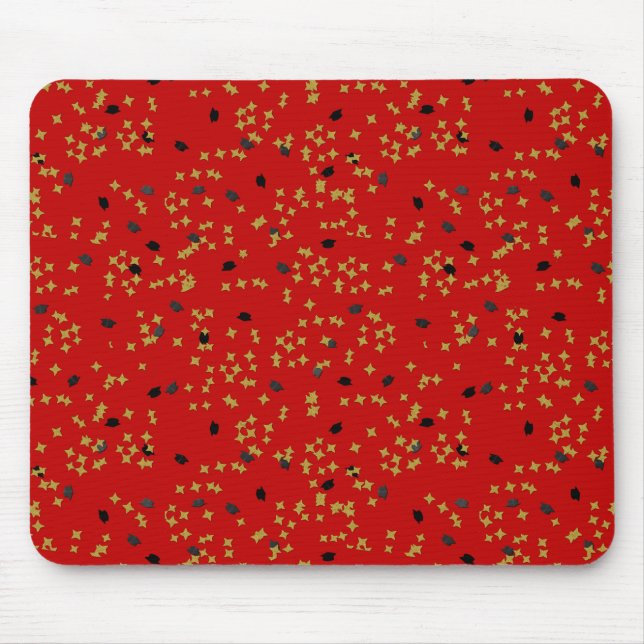 Roter Abschluss Confetti Mousepad (Vorne)