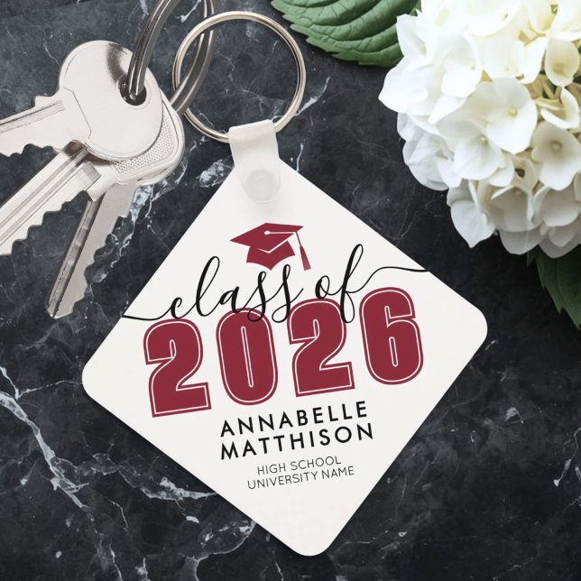 Roter Abschluss Schlüsselanhänger (Red Graduation keychain)