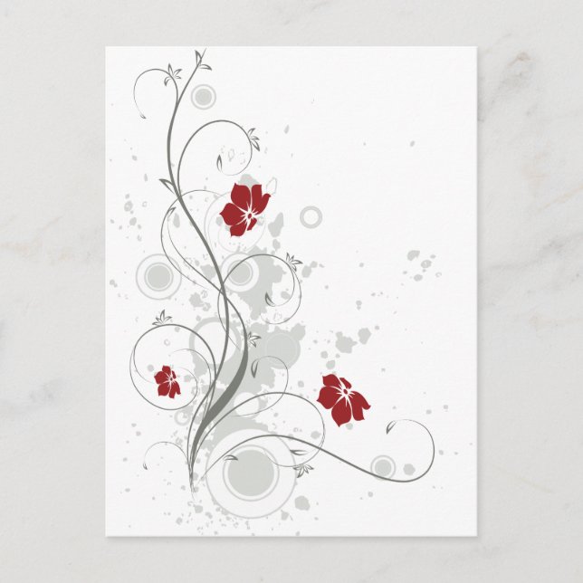 Roter Abstrakter Blumenmund Postkarte (Vorderseite)