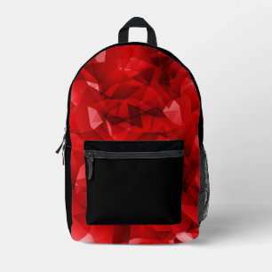 Roter abstrakter geometrischer Kristallhintergrund Bedruckter Rucksack